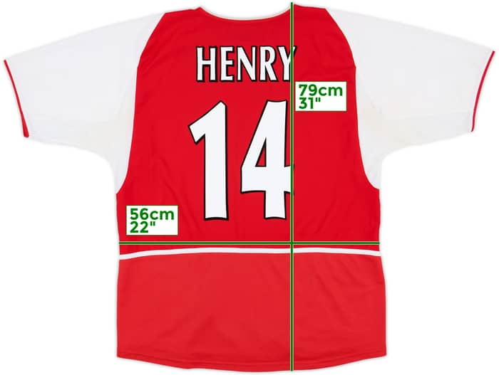 2002-04 Arsenal Home Shirt Henry #14 - 8/10 - (L)