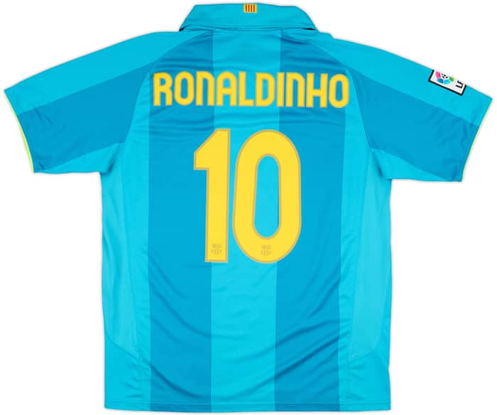2007-09 Barcelona Away Shirt Ronaldinho #10 - 8/10 - (L)