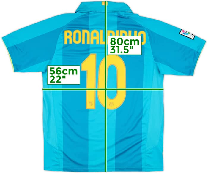 2007-09 Barcelona Away Shirt Ronaldinho #10 - 8/10 - (L)