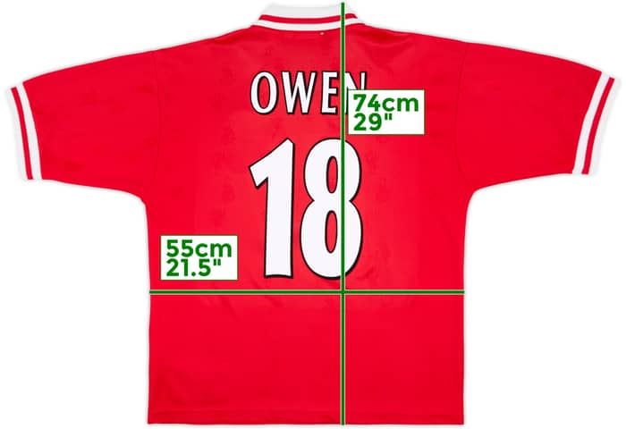 1996-98 Liverpool Home Shirt Owen #18 - 9/10 - (L)