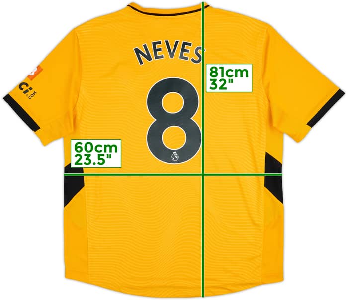 2021-22 Wolves Home Shirt Neves #8 - 9/10 - (XL)