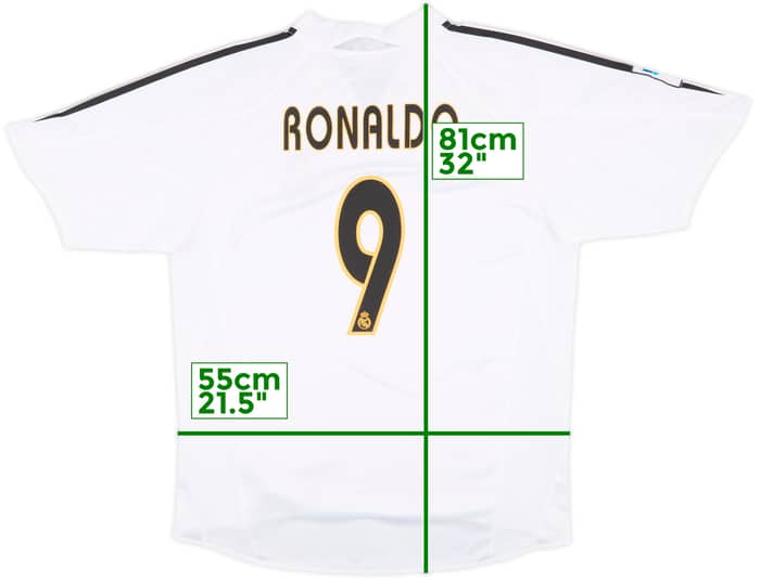 2004-05 Real Madrid Home Shirt Ronaldo #9 - 7/10 - (L)