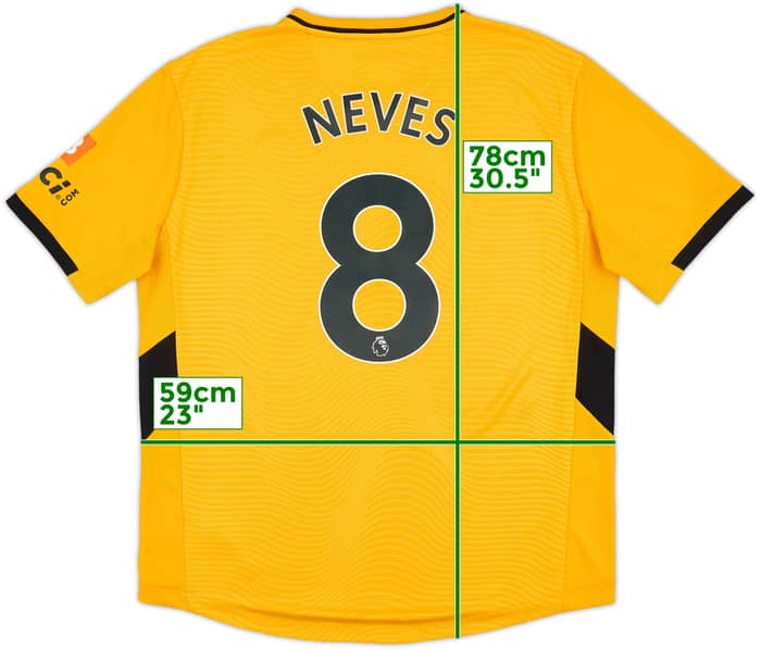 2021-22 Wolves Home Shirt Neves #8 - 9/10 - (XL)