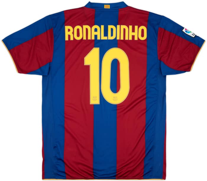 2007-08 Barcelona Home Shirt Ronaldinho #10 - 9/10 - (XL)