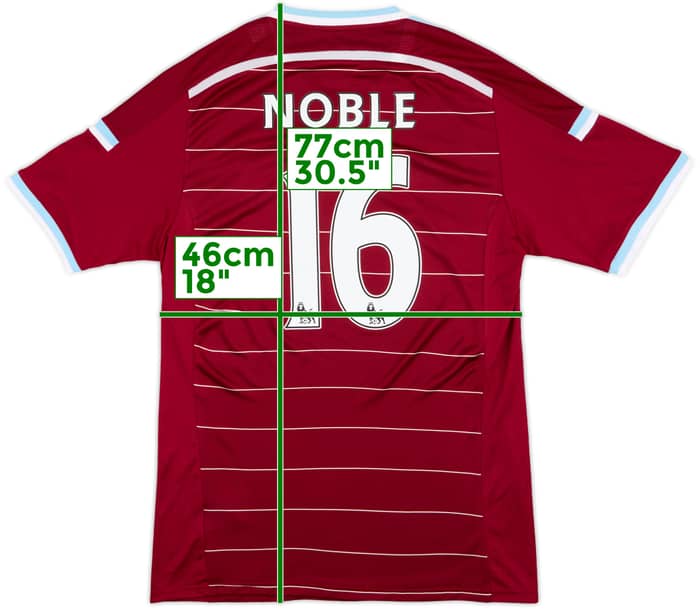 2014-15 West Ham Home Shirt Noble #16 - 10/10 - (L)