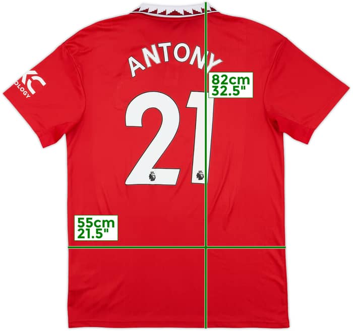 2022-23 Manchester United Home Shirt Antony #21 - 7/10 - (L)