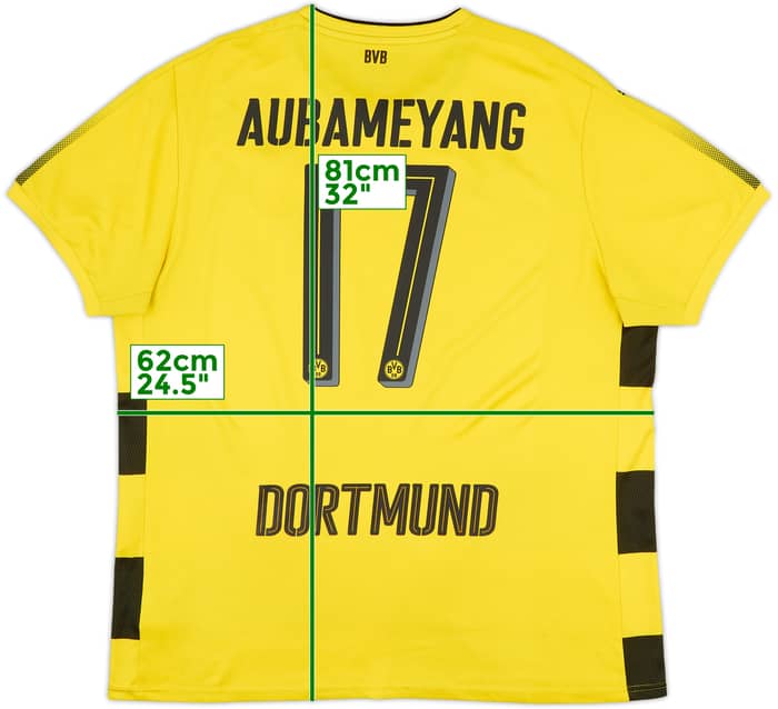2017-18 Borussia Dortmund Home Shirt Aubameyang #17 - 8/10 - (XXL)