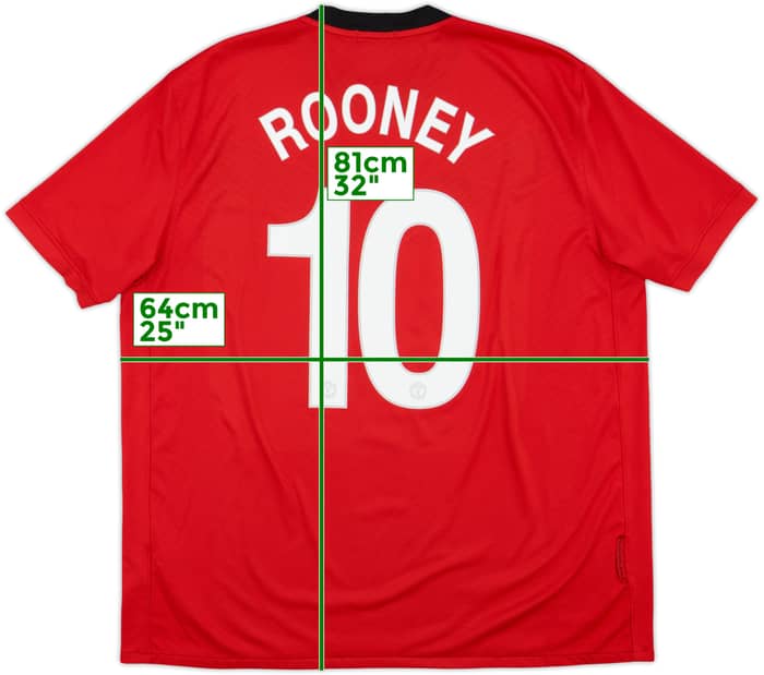 2009-10 Manchester United Home Shirt Rooney #10 - 9/10 - (XXL)