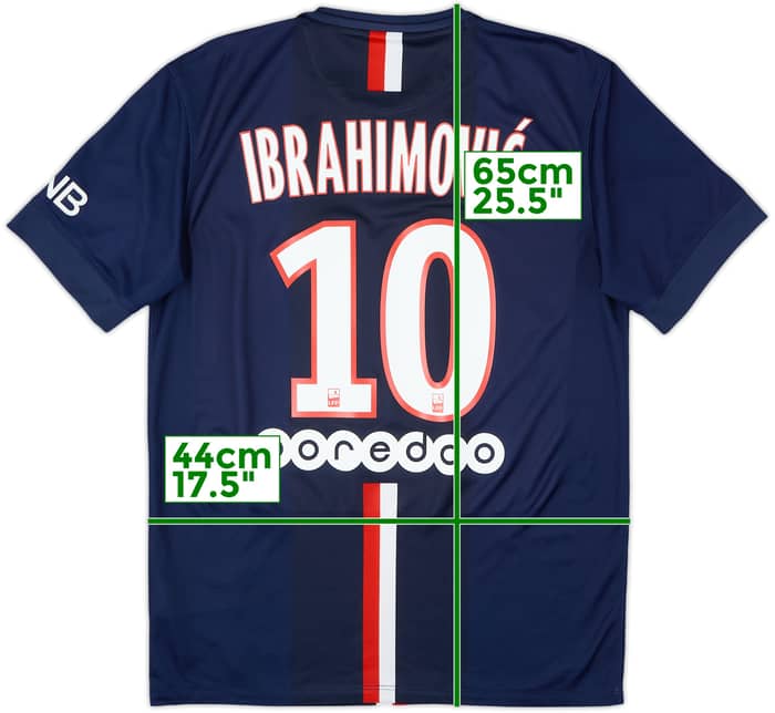 2014-15 Paris Saint-Germain Home Shirt Ibrahimovic #10 - 8/10 - (M)