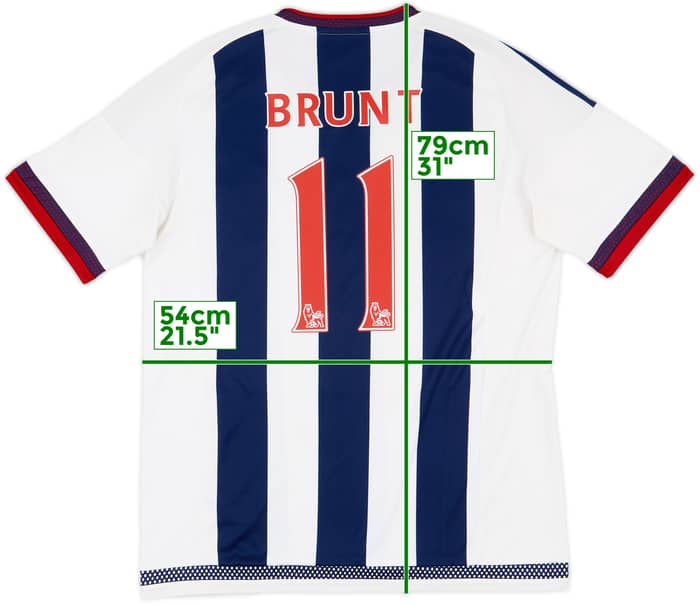2015-16 West Brom Home Shirt Brunt #11 - 8/10 - (L)