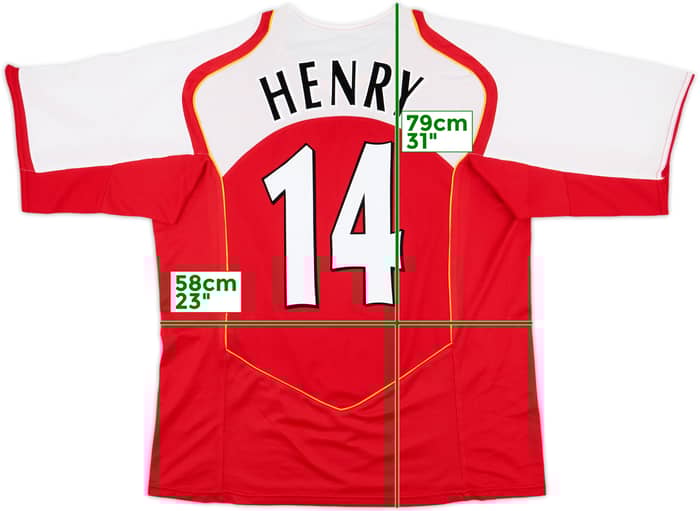 2004-05 Arsenal Home Shirt Henry #14 - 8/10 - (XL)