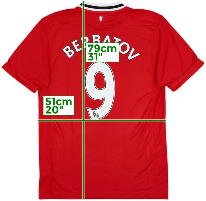 2011-12 Manchester United Home Shirt Berbatov #9 - 6/10 - (M)