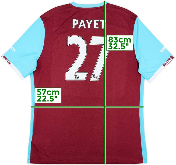 2016-17 West Ham Home Shirt Payet #27 - 9/10 - (XXL)