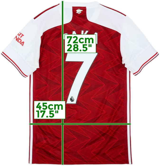 2020-21 Arsenal Home Shirt Saka #7 - 8/10 - (S)