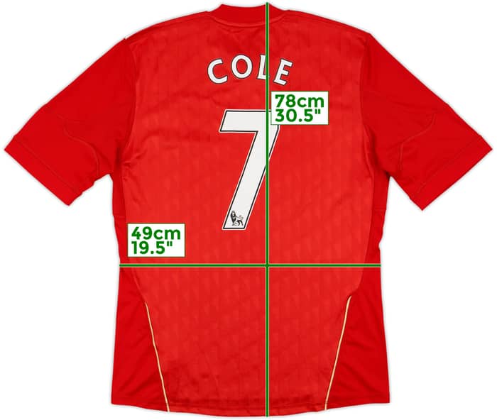 2010-12 Liverpool Home Shirt Cole #7 - 8/10 - (M)