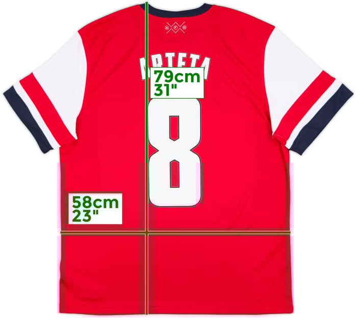 2012-14 Arsenal Home Shirt Arteta #8 - 7/10 - (XL)