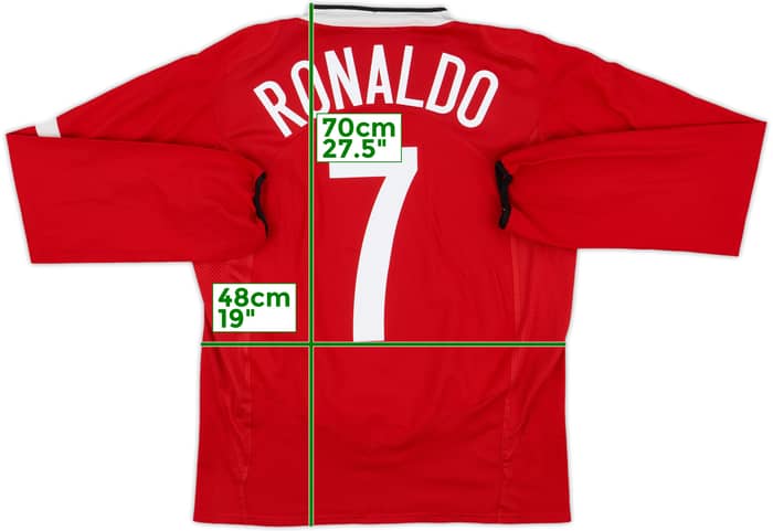 2004-06 Manchester United Home L/S Shirt Ronaldo #7 - 7/10 - (M)
