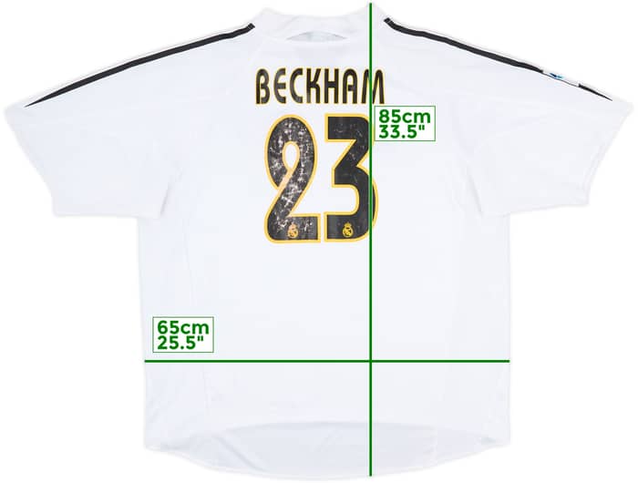 2004-05 Real Madrid Home Shirt Beckham #23 - 6/10 - (XXL)