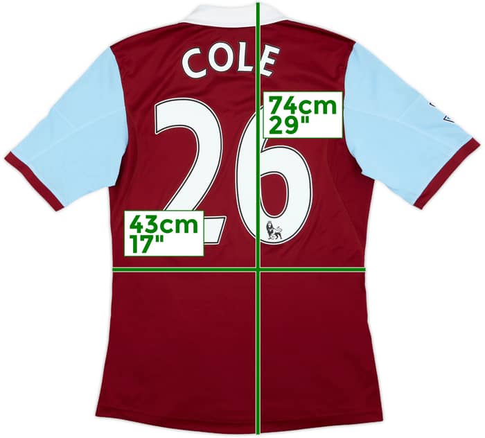 2013-14 West Ham Home Shirt Cole #26 - 9/10 - (S)