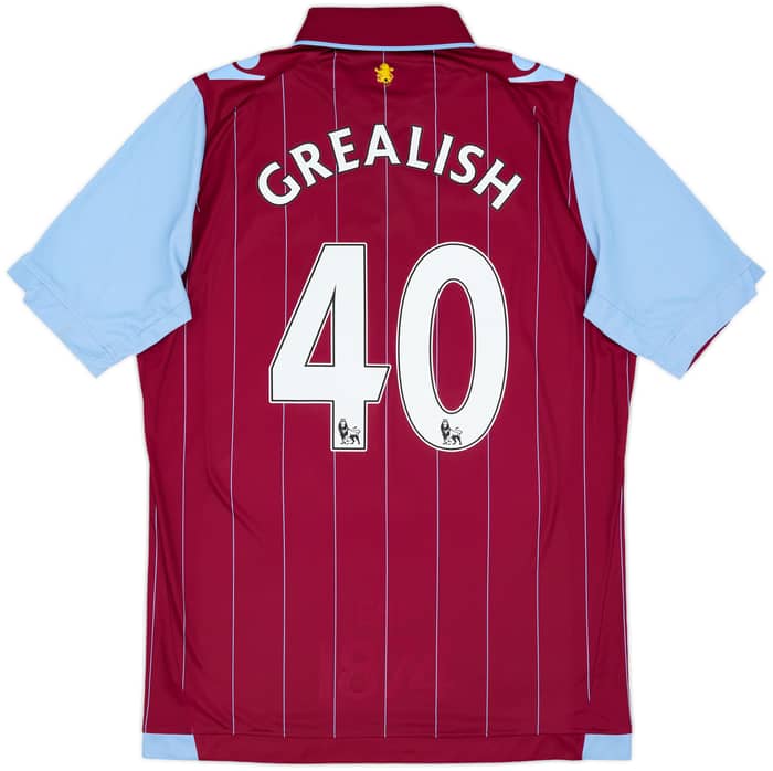 2014-15 Aston Villa Home Shirt Grealish #40 - 7/10 - (L)