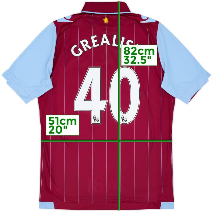 2014-15 Aston Villa Home Shirt Grealish #40 - 7/10 - (L)