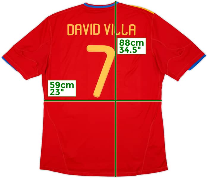 2009-10 Spain Home Shirt David Villa #7 - 7/10 - (XXL)