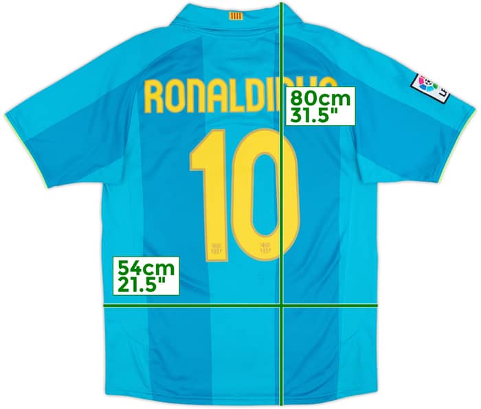 2007-09 Barcelona Away Shirt Ronaldinho #10 - 8/10 - (M)