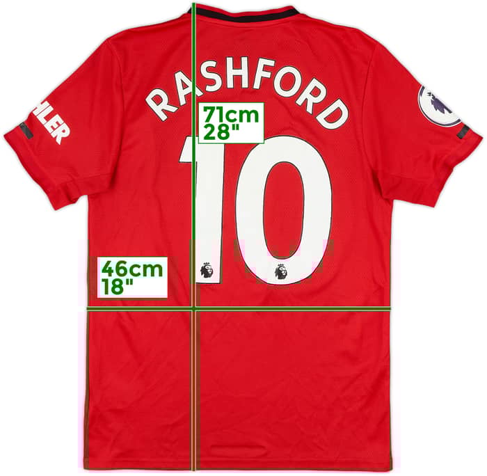 2019-20 Manchester United Home Shirt Rashford #10 - 7/10 - (S)