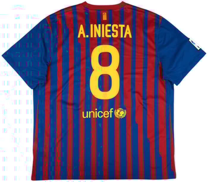 2011-12 Barcelona Home Shirt A.Iniesta #8 - 9/10 - (XXL)