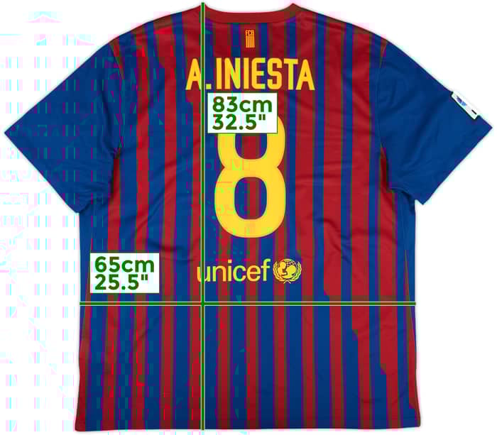 2011-12 Barcelona Home Shirt A.Iniesta #8 - 9/10 - (XXL)