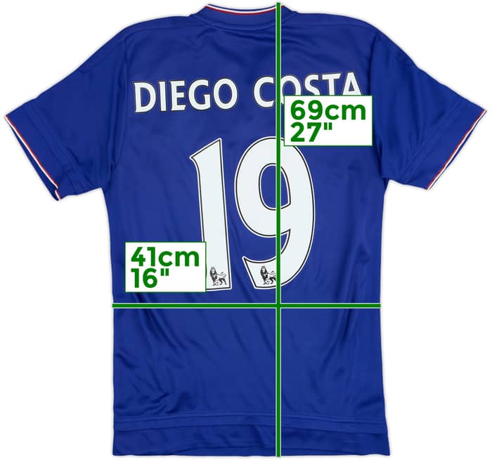 2015-16 Chelsea Home Shirt Diego Costa #19 - 7/10 - (XS)