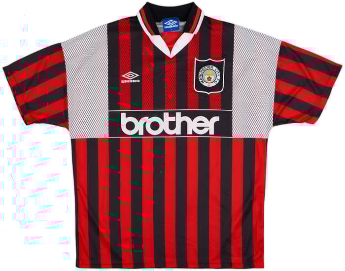 1994-96 Manchester City Away Shirt Quinn #9 - 9/10 - (XL)