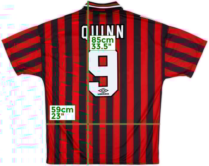 1994-96 Manchester City Away Shirt Quinn #9 - 9/10 - (XL)