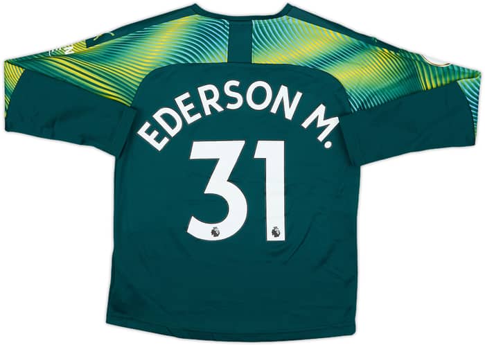 2019-20 Manchester City GK Shirt Ederson M. #31 - 9/10 - (S.Boys)
