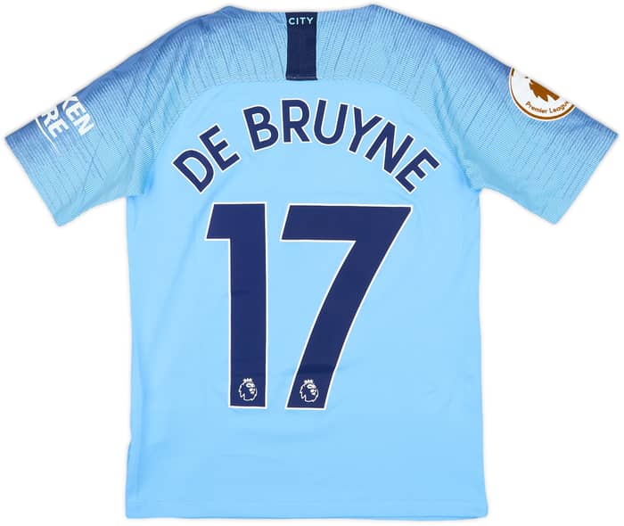 2018-19 Manchester City Home Shirt De Bruyne #17 - 10/10 - (M.Boys)