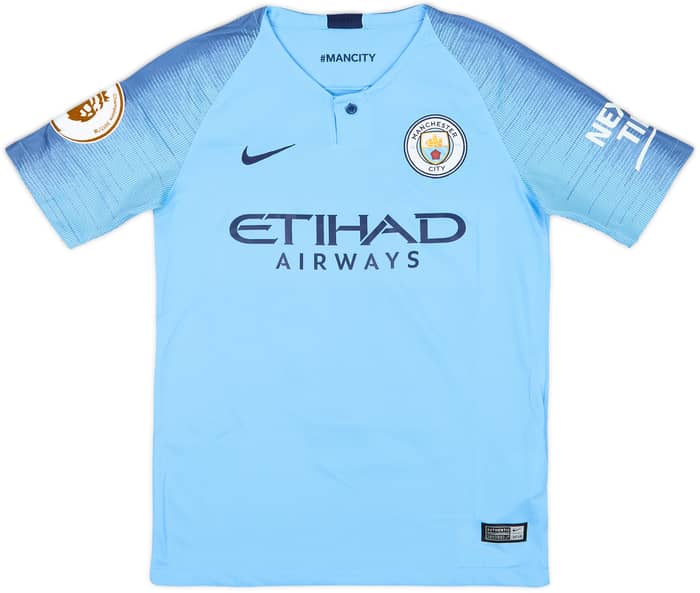 2018-19 Manchester City Home Shirt De Bruyne #17 - 10/10 - (M.Boys)