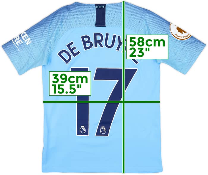 2018-19 Manchester City Home Shirt De Bruyne #17 - 10/10 - (M.Boys)