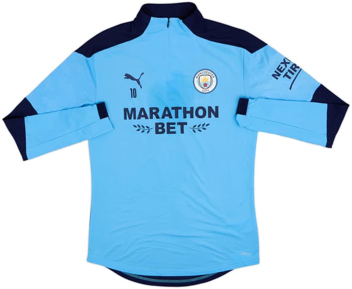 2020-21 Manchester City Player Issue Puma 1/4 Zip Drill Top #10 - 10/10 - (M)