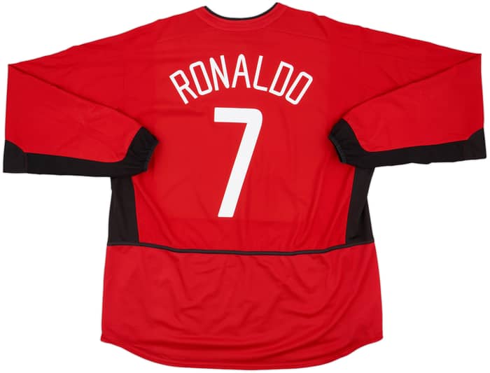 2002-04 Manchester United Home L/S Shirt Ronaldo #7 - 6/10 - (3XL)