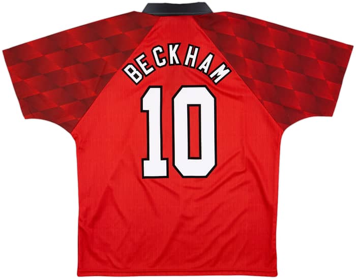 1996-98 Manchester United Home Shirt Beckham #10 - 9/10 - (L)