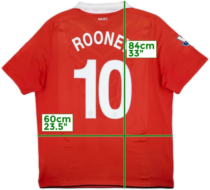 2010-11 Manchester United Home Shirt Rooney #10 - 6/10 - (XL)