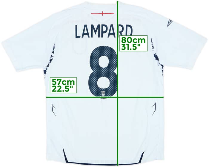 2007-09 England Home Shirt Lampard #8 - 6/10 - (XL)
