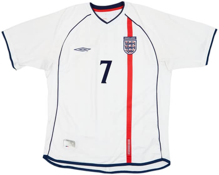 2001-03 England Home Shirt Beckham #7 - 5/10 - (M)