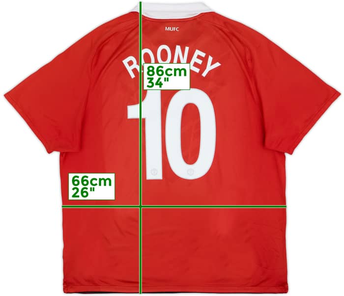 2010-11 Manchester United Home Shirt Rooney #10 - 6/10 - (3XL)