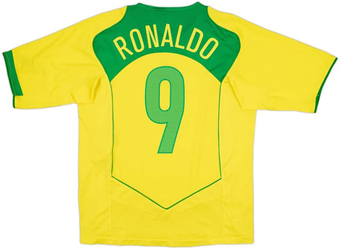 2004-06 Brazil Home Shirt Ronaldo #9 - 6/10 - (M)