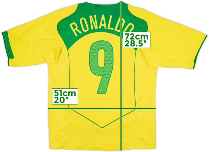 2004-06 Brazil Home Shirt Ronaldo #9 - 6/10 - (M)