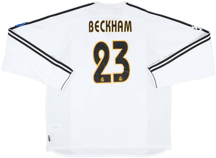 2003-04 Real Madrid Home L/S Shirt Beckham #23 (XXL)