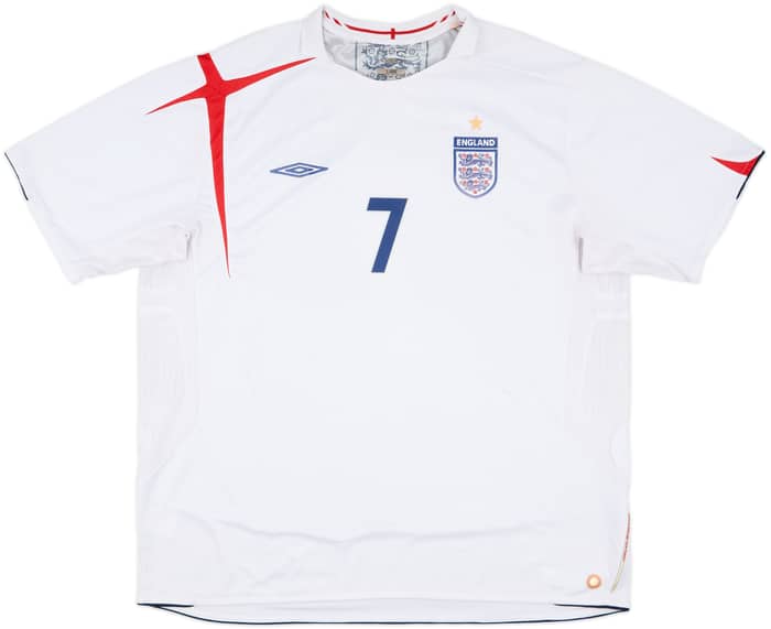 2005-07 England Home Shirt Beckham #7 - 7/10 - (3XL)