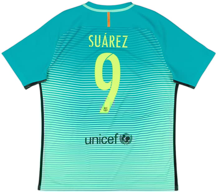 2016-17 Barcelona Authentic Third Shirt Suarez #9 - 8/10 - (XL)