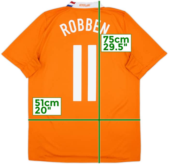 2008-10 Netherlands Home Shirt Robben #11 - 6/10 - (M)